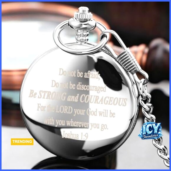 Mechanical Pocket Watch with Chain, Alloy Case, Roman Numerals